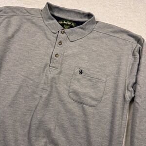 Knights‎ of Round Table Mens Gray Long Sleeve Polo Sweatshirt Large Pocket Logo